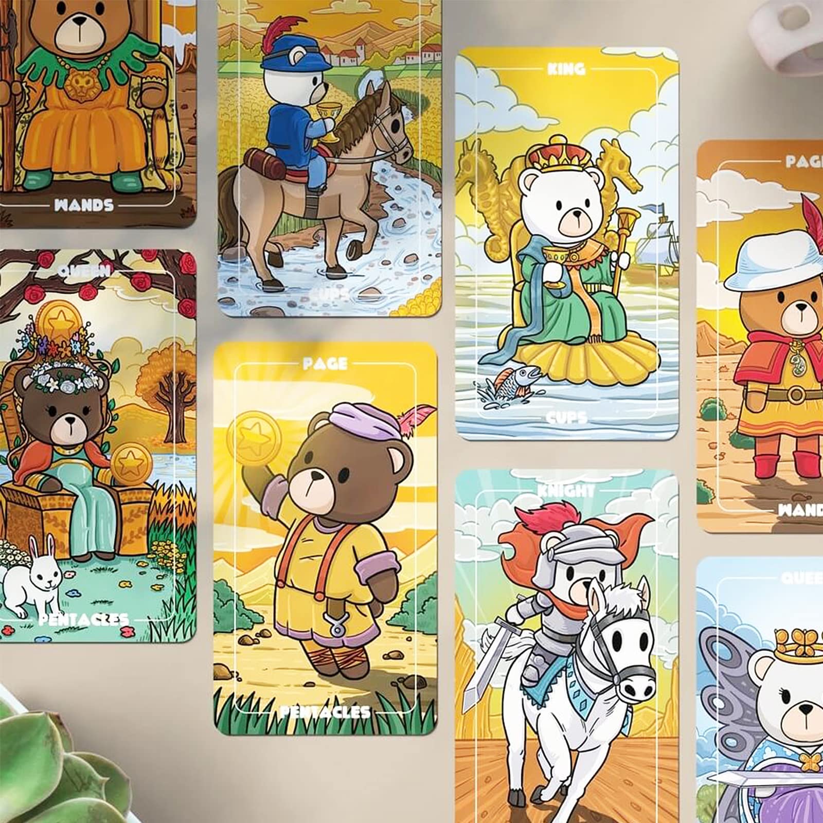mrdiyshisha Teddy Tarot Deck Ver.2, 79 Adorable Tarot Cards - Standard Size (4.75