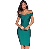 meilun Women's Rayon Off Shoulder Bandage Bodycon Party Dress