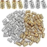 SOFPLATE 100pcs Antique Gold & Silver Alloy Spacer Beads, Large Hole, 11.5x7mm, Loose Long European Rondelle Beads for Jewelry Making