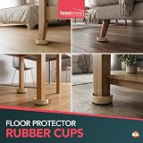 SOL 8 Pack Rubber Base Castor Cups Furniture Floor Protectors view 4