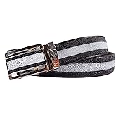 Pelgio Genuine Stingray Shagreen Skin Leather Long Strip Men's Belt 46" Black