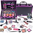 SHANY Carry All Makeup Train Case with Pro Makeup Set, Makeup Brushes, Lipsticks, Eye Shadows, Blushes, Powders, and more - Reusable Makeup Storage Organizer - Premium Gift Packaging - Purple