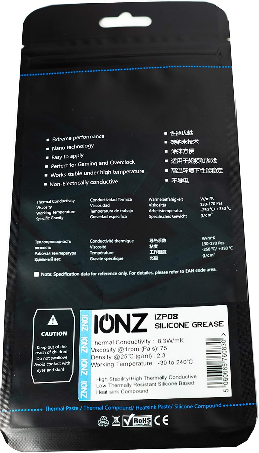 ionz IZP8 4 Grams Ultra High Performance Thermal compound, 8.3W/mK Heatsink Paste 4g For All CPU/GPU Coolers - Image 3