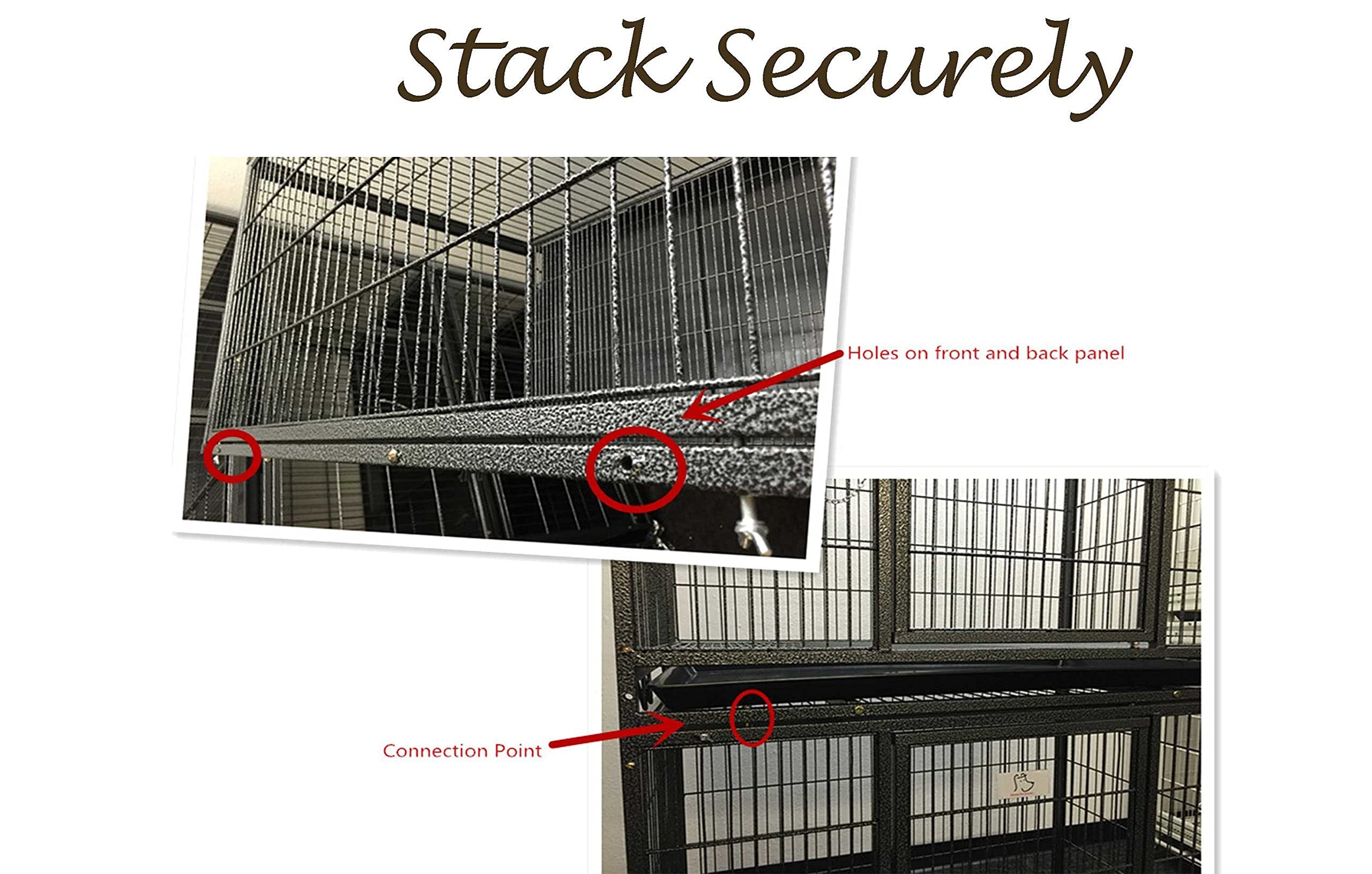 New 37" Homey Pet Stackable Open Top Heavy Duty Dog Pet Cage Kennel w