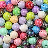 ANCADN 16mm Acrylic Beads 100pcs Chunk Bubblegum Bead Beads for Pens for Necklace Jewelry Bracelets DIY Crafts Making (mixcolor)