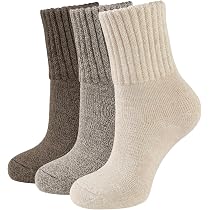 Closemate - 3 Paia Calzini Donna Scrunch Retrò Alla Caviglia, Cotone Morbido, Slouchy Per Sneakers E Stivali