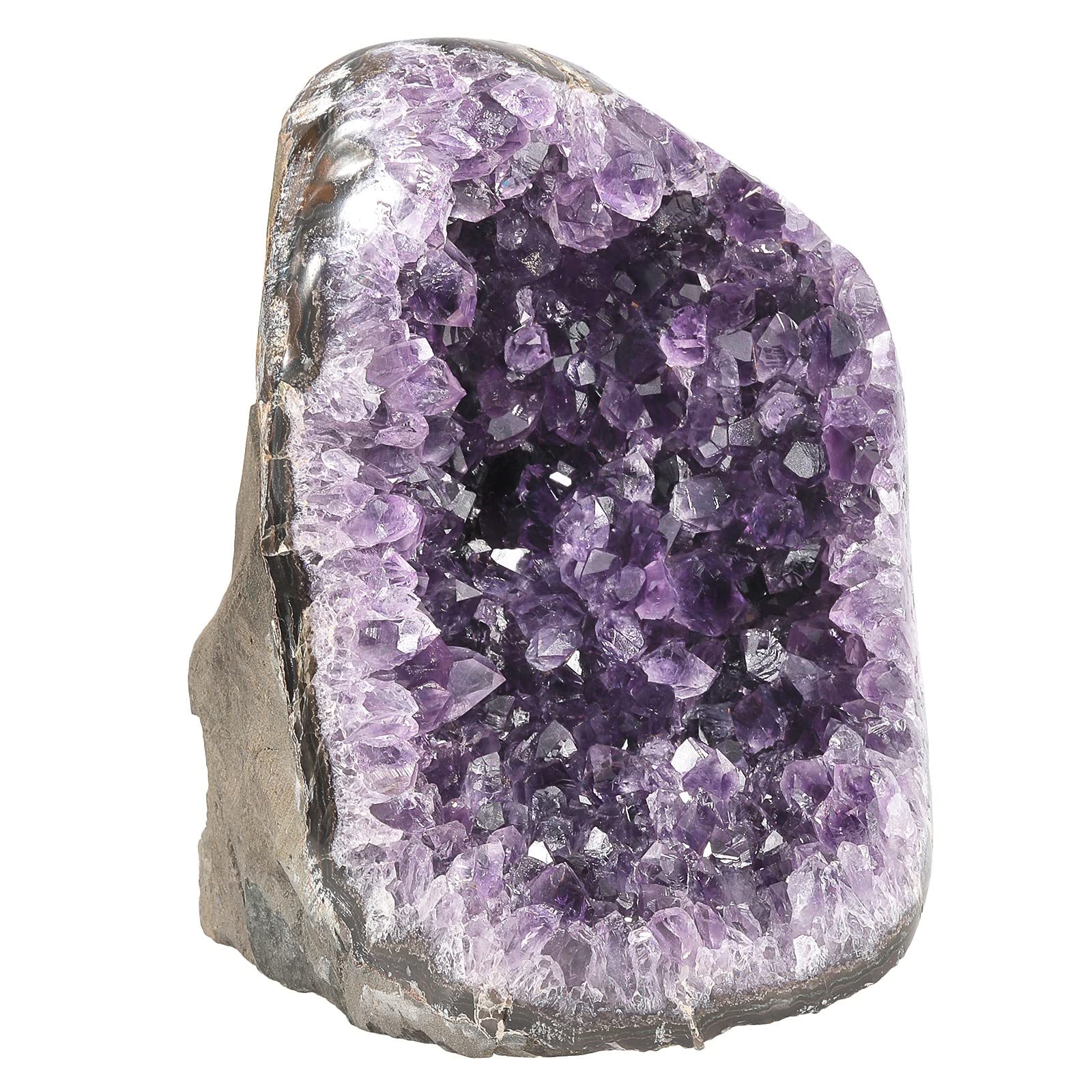 KYEYGWO Natural Amethyst Crystal Cluster Gemstone Specimen for Home Decoration Raw Druzy Geode Quartz Stone Figurine for Reiki Healing Meditation, 900-1000g