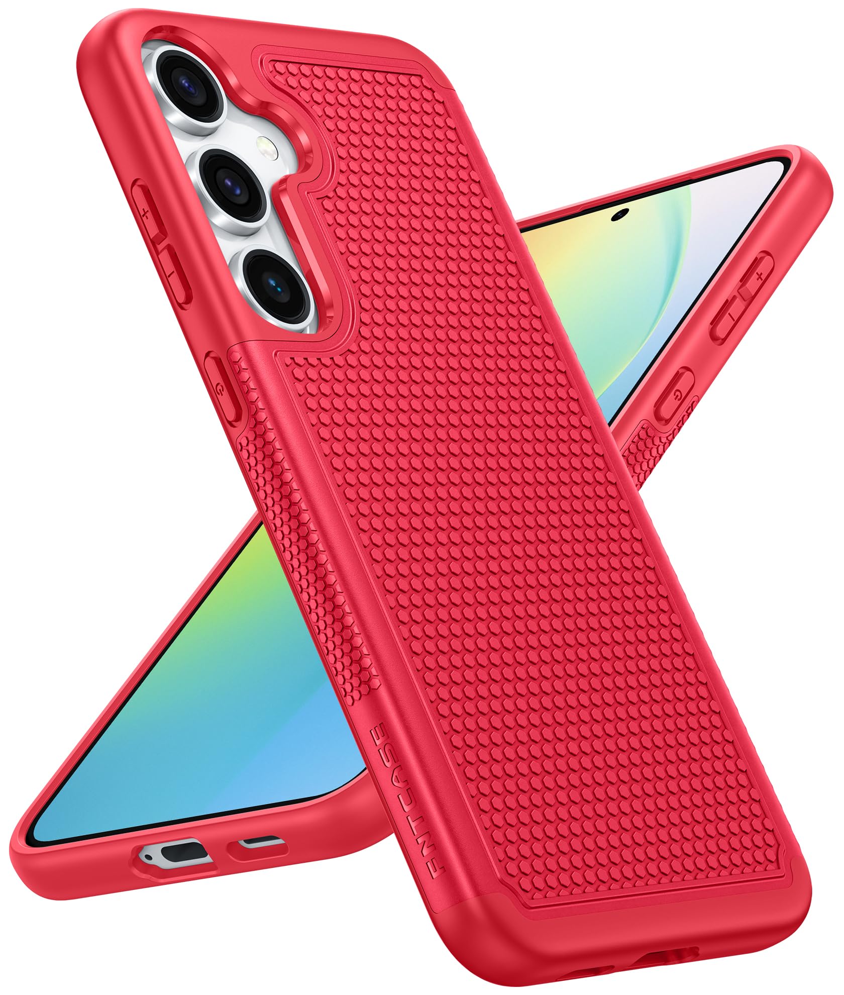 FNTCASE for Samsung Galaxy S23 Case: Dual Layer Non Slip Cover Red