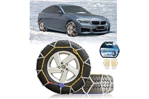 ​​NEOCHIAEVO Auto Tightening Snow Chains Tire Chains, 1-Minute Quick Install, Universal Fit for Car/SUV/Pickup Truck, Multi-Weather Emergency Traction, Set of 2 - HKN90