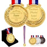 Custom Medals for Awards - Personalized Medals Bulk, Gold Winner Participation Medal Awards for Kids Adults Student Sports Competitions Contests Medals with Neck Ribbon
