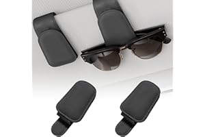 RJUP 2 Pcs Sunglasses Holder for Car Visor, Black – Durable Glasses Clip for Car Accessories, Sunglasses Holder Car, Car Sung