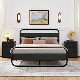Yaheetech Bedside Table with 3 Drawers Black Wooden Nightstand 35x45x60.5 cm view 4