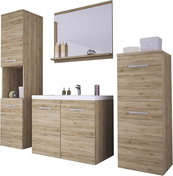 Badmöbel Set Maja mit Waschbecken und Siphon, Modernes Badezimmer