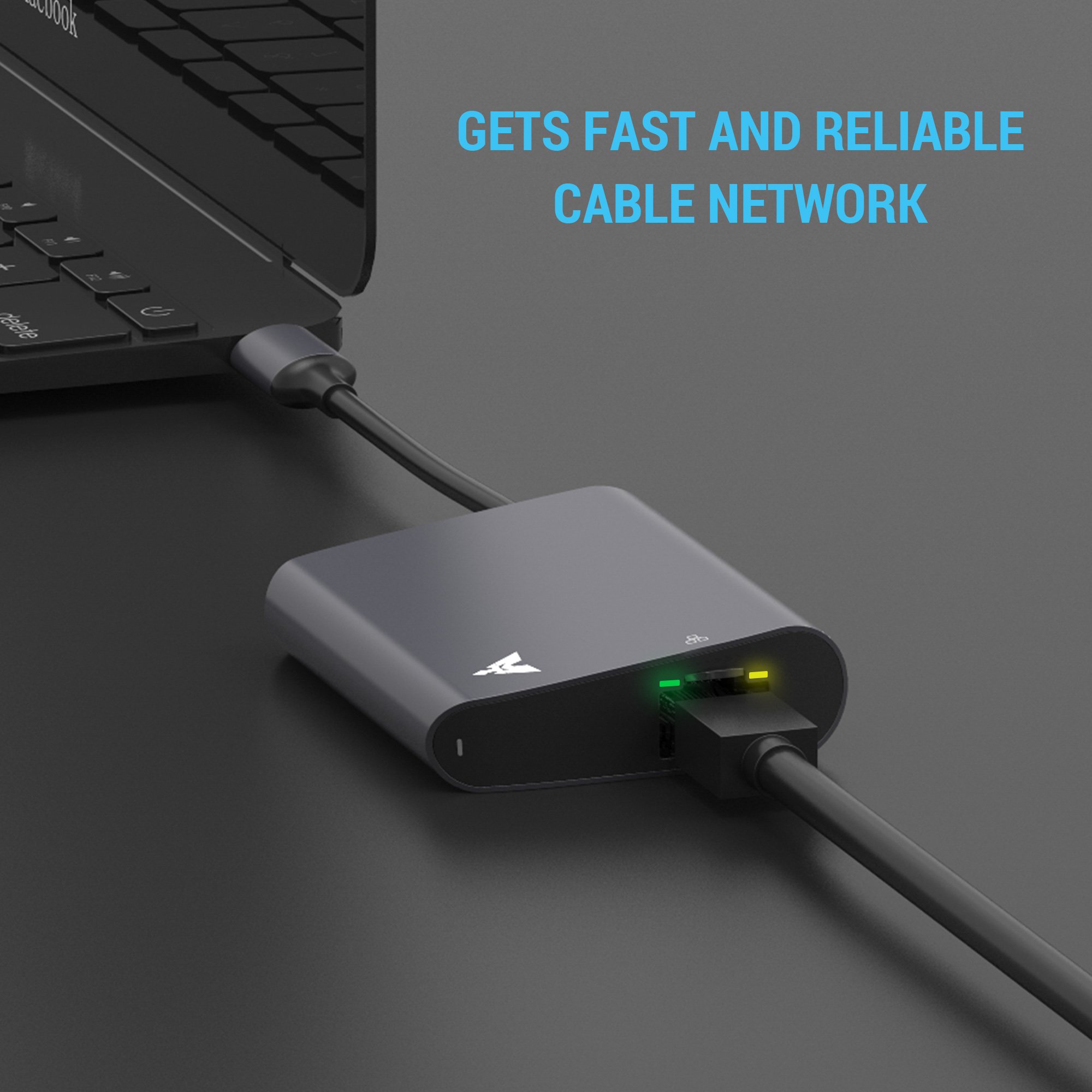 USB C to Ethernet Adapter, MAKETECH Slim Aluminum USB Type-C to Gigabit Ethernet Network & USB 3.0 HUB Adapter for 016/2017 Macbook Pro 2016, 2015/2016 Macbook, Chromebook Pixel and More