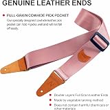 Nefelibata Guitar Strap Rose Gold Nylon Ends Pick Pocket 2in 37-63in view 3