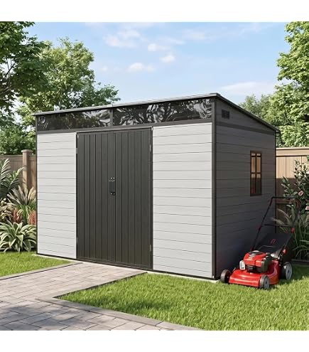Amazon.com : Jaxenor 10x7ft Lean to Shed with Floor, Resin Storage