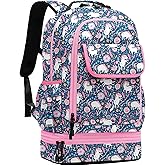 Leaper Cute Unicorn Laptop Backpack Water-resistant Double Deck Insulated Lunch Bag Satchel Dark Blue