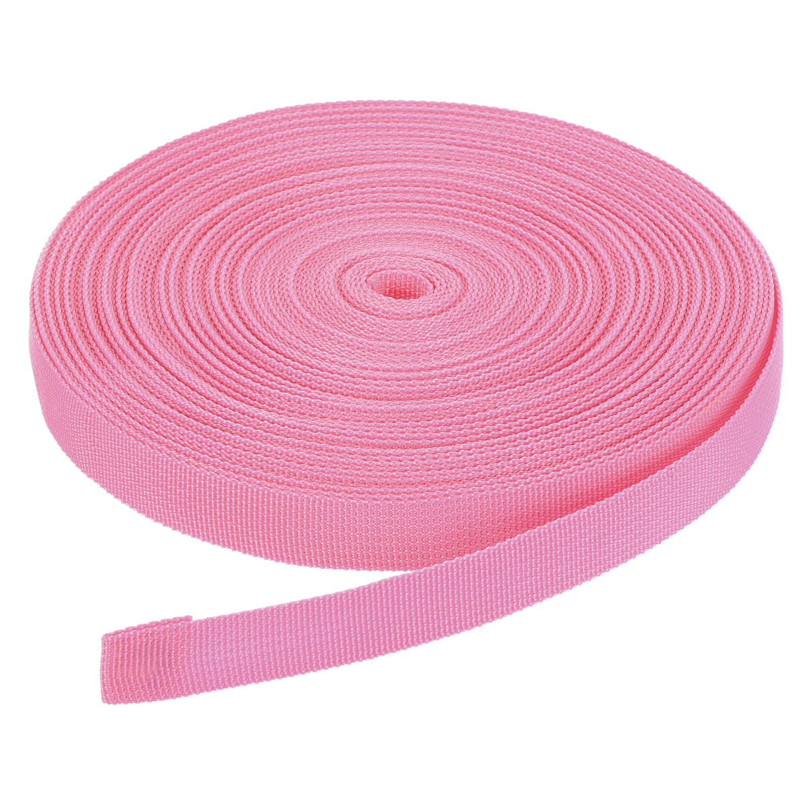DMiotech 25 Yard x 3/4 inch Width Nylon Webbing Strap Poly Flat Webbing Strapping for DIY Craft Backpack Strapping, Sewing, Outdoor Gear Repair, Pink