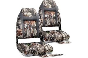 SUNDGORA Deluxe Camo High Back Folding Fishing Boat Seat,Stainless Steel Screws Included