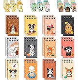 Decorably 24 Pack Dog Themed Mini Notebooks for Kids Party Favors - 12 Adorable Designs 2.4x4in Small Notebooks for Kids, Spring-Bound, 20 Sheets