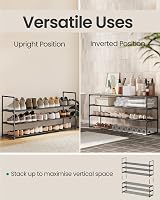 Songmics 3-Tier Shoe Rack Storage Organizer Metal 20-24 Pairs 116x30x55 view 3