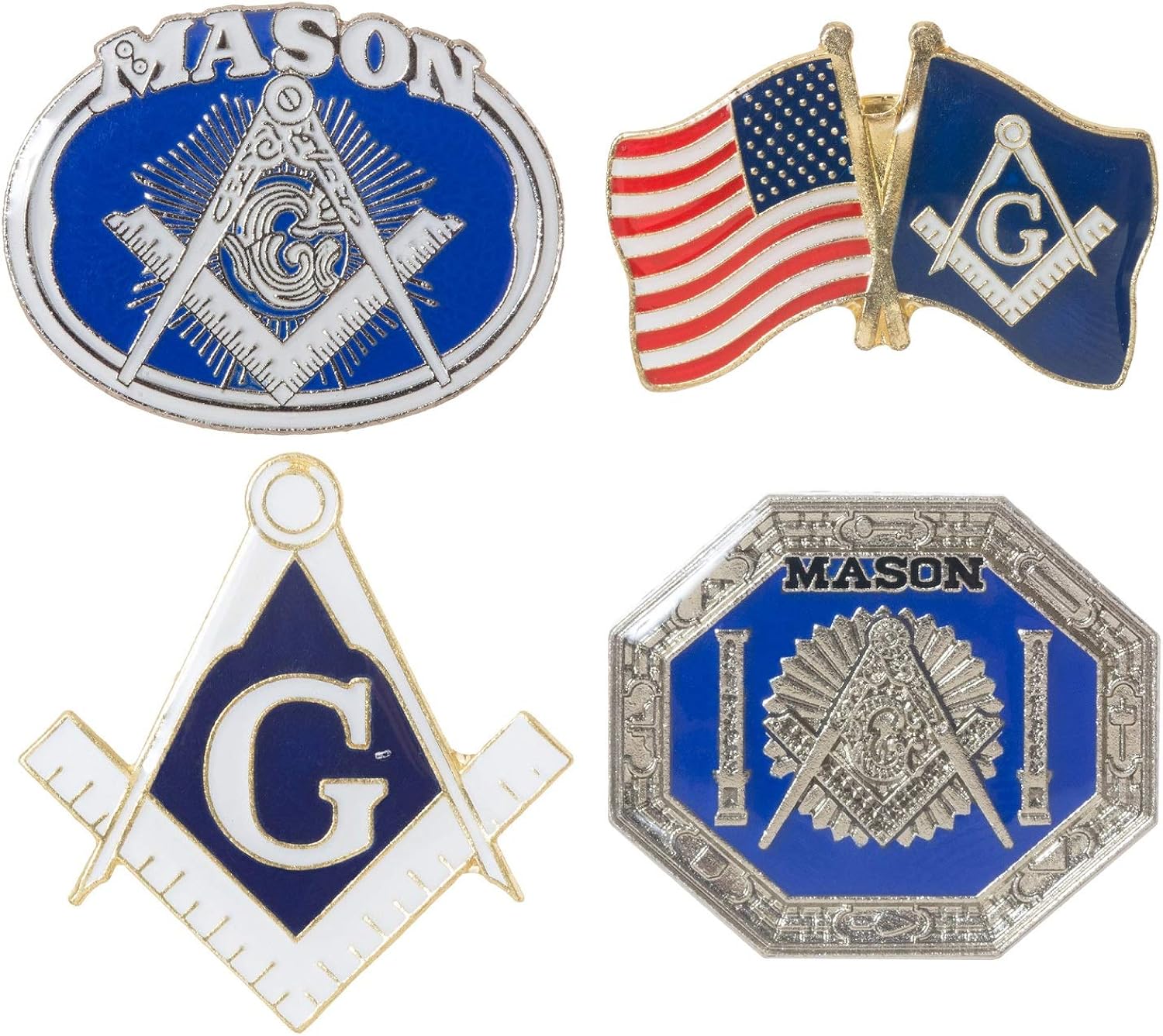Artisan Owl Masonic Freemason Lapel Hat Pins Assortment