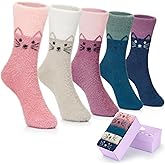 5 Pairs Fuzzy Soft Cozy Comfortable Socks for Women, Casual Sleep Comfy Socks, Perfect Warm Winter Gifts for Women