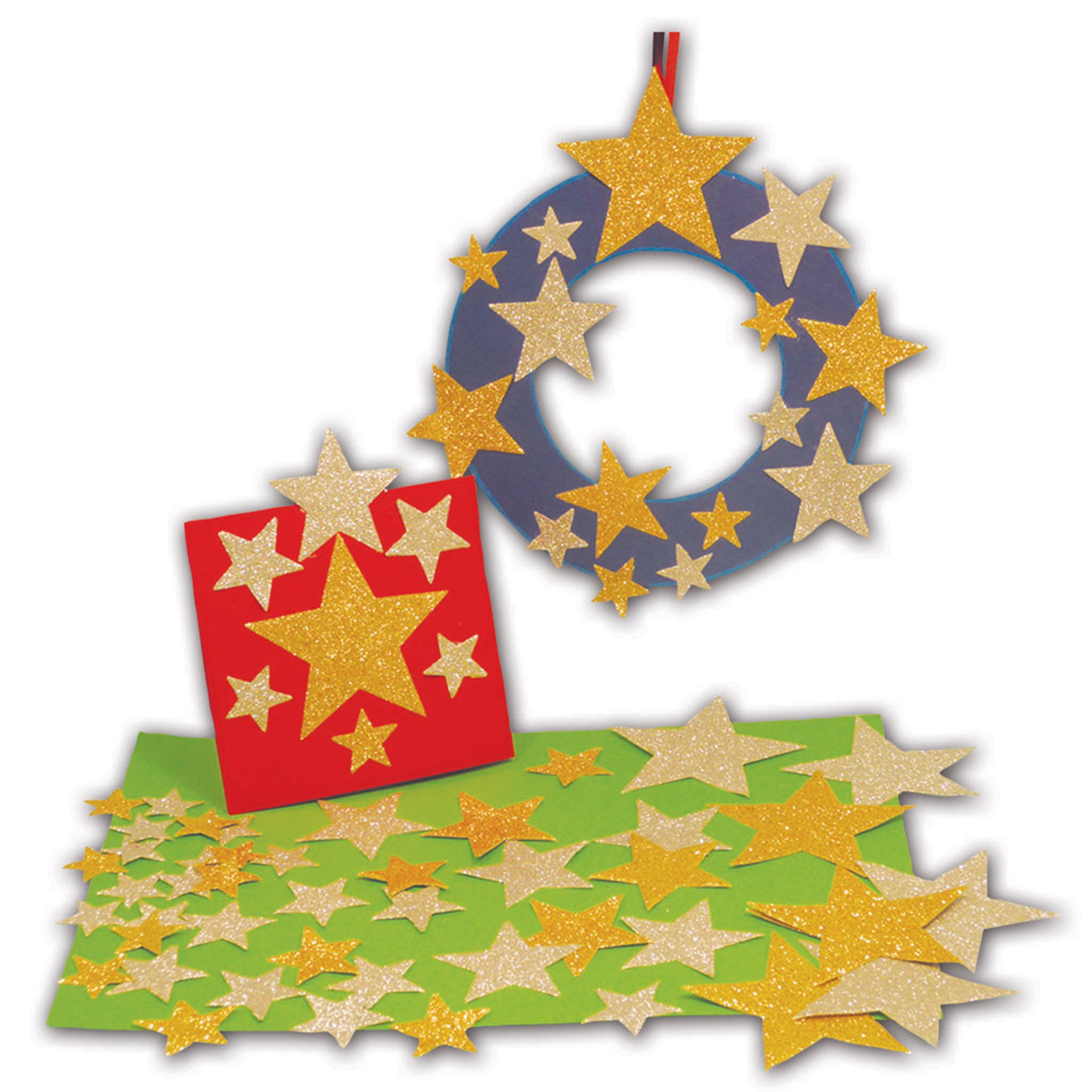 Springboard 10585 Pre-Cut Gold and Silver Card Stars (Pack of 210) 2.5 - 8 cm