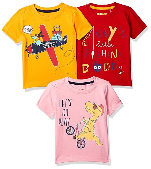Baby-Boys Regular fit T-Shirt (Pack of 3)