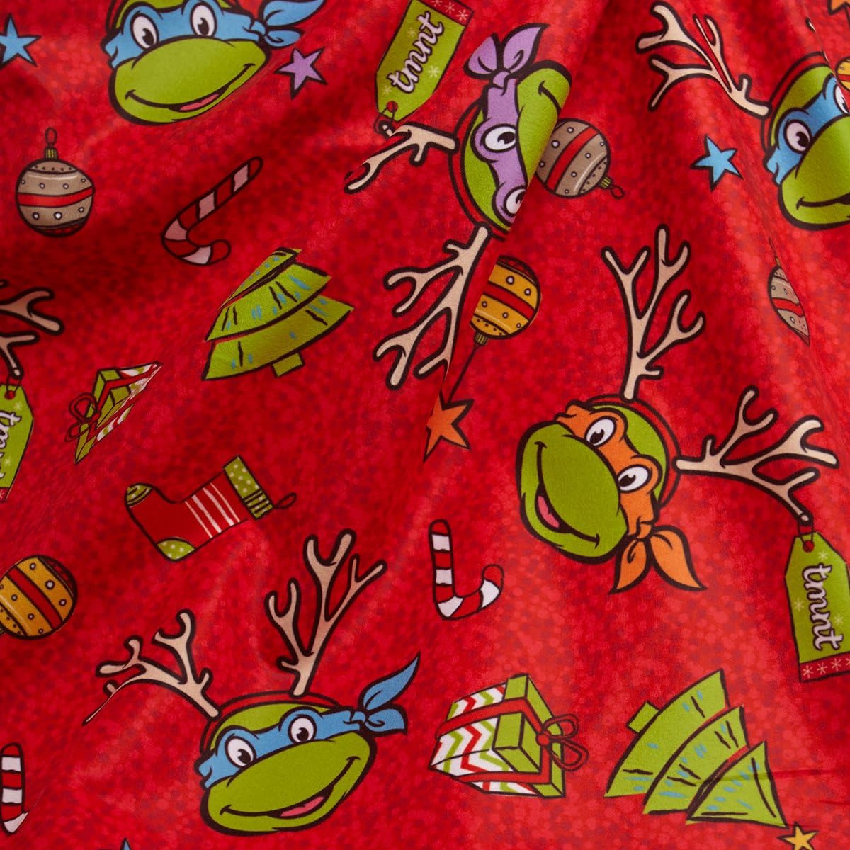 Teenage Mutant Ninja Turtles Christmas Fabric, Sweatshirt Fleece, Red, 58/59" Wide, Digital Fabric by the Yard