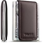 VULKIT Magnetic Money Clip Leather Money Holder Minimalist Design Holds Up to 15 Cash