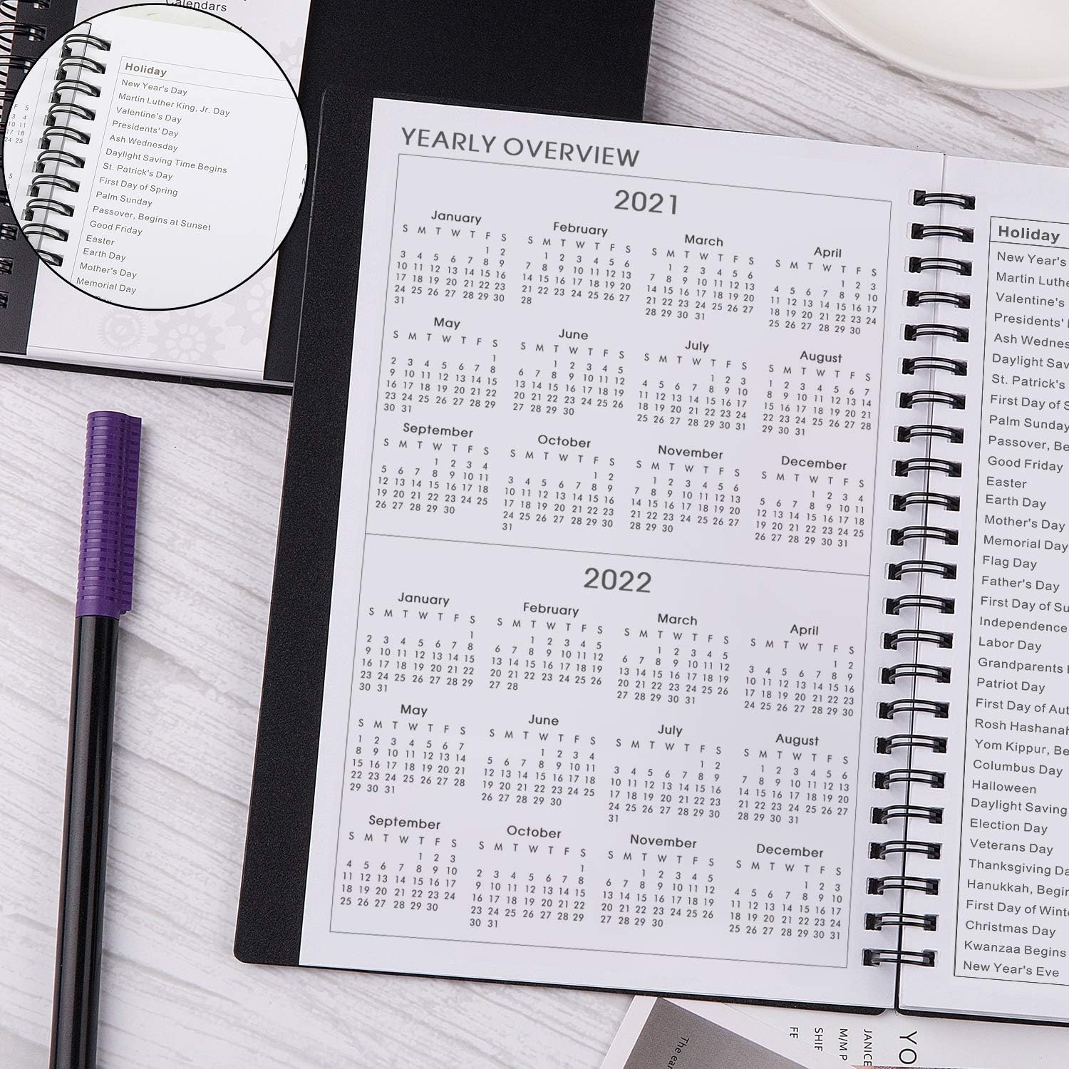 2021 Planner - Weekly & Monthly Planner with Flexible Cover, Jan.- Dec, Strong Twin - Wire Binding, Round Corner,Improving Your Time Management Skill: Office Products