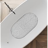 Splash Home Metallic Bathtub Mat Non-Slip, Shower Mat with Suction Cups and Drain Holes Bath Mat for Tub, 28 L x 15 W Inches, PVC - Clear