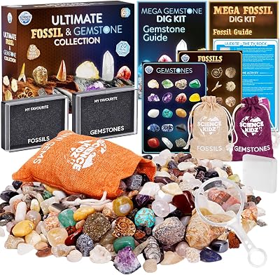 Science Kidz Ultimate Rock Collection Kit Over 150 Gemstones Fossils