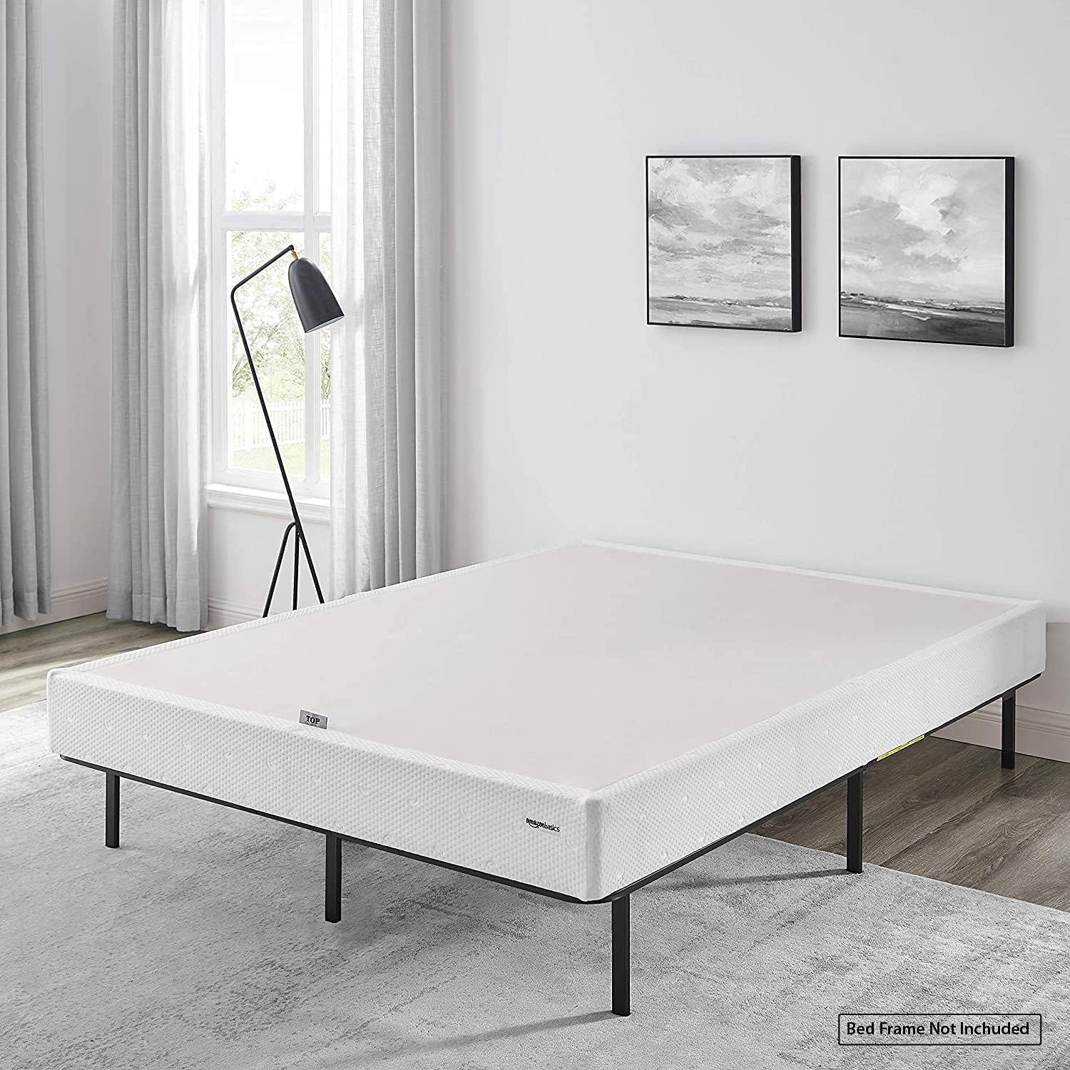 Amazon Basics Smart Box Spring Bed Base, 9 Inch Mattress Foundation ...