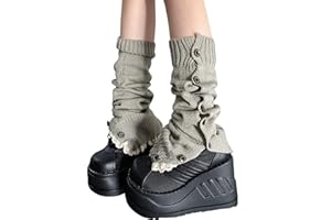 Lebaley Kawaii Leg Warmers for Girls Women - Japanese Lolita Leg Warmers Y2K Harajuku Leg Cover Stockings Kawaii Knit Socks