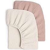 Lulu Moon Muslin Crib Sheets - Fitted Crib Mattress Sheets for Boys and Girl - 28"x 52", 2 Pack