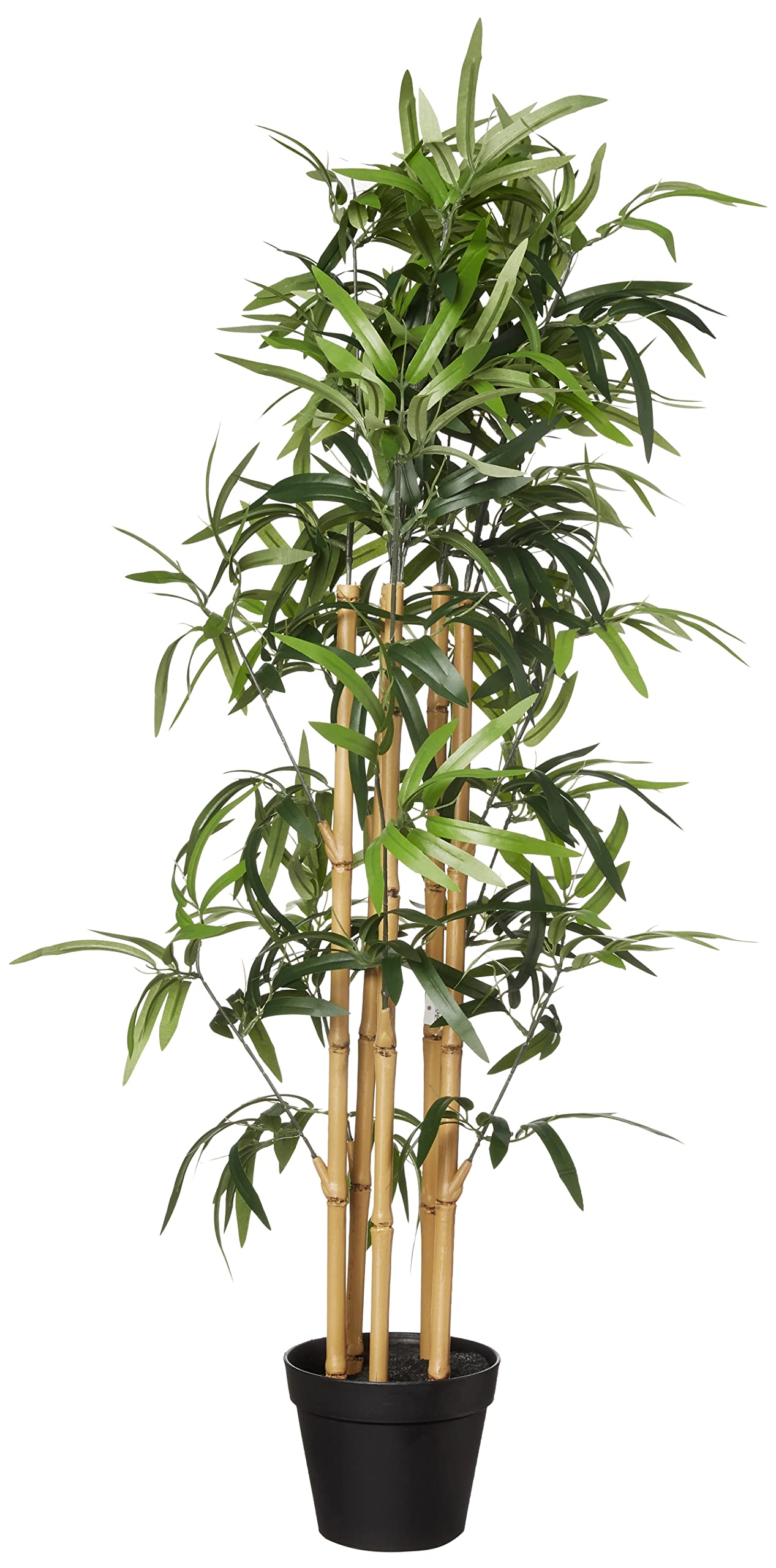 Photo 1 of Amazon Basics Artificial Fake Bamboo Plant with Plastic Planter Pot, 39.4", Green