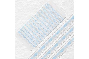 Hahafelt 10 Yard Lace Ribbon White Bow Lace Trim Ruffle Sewing Scalloped Ribbon for Gift Wrapping, Bows, Craft, DIY, Swags, Frame, Hair, Wedding, Valentine's Day, Christmas Party Decoration(Blue)