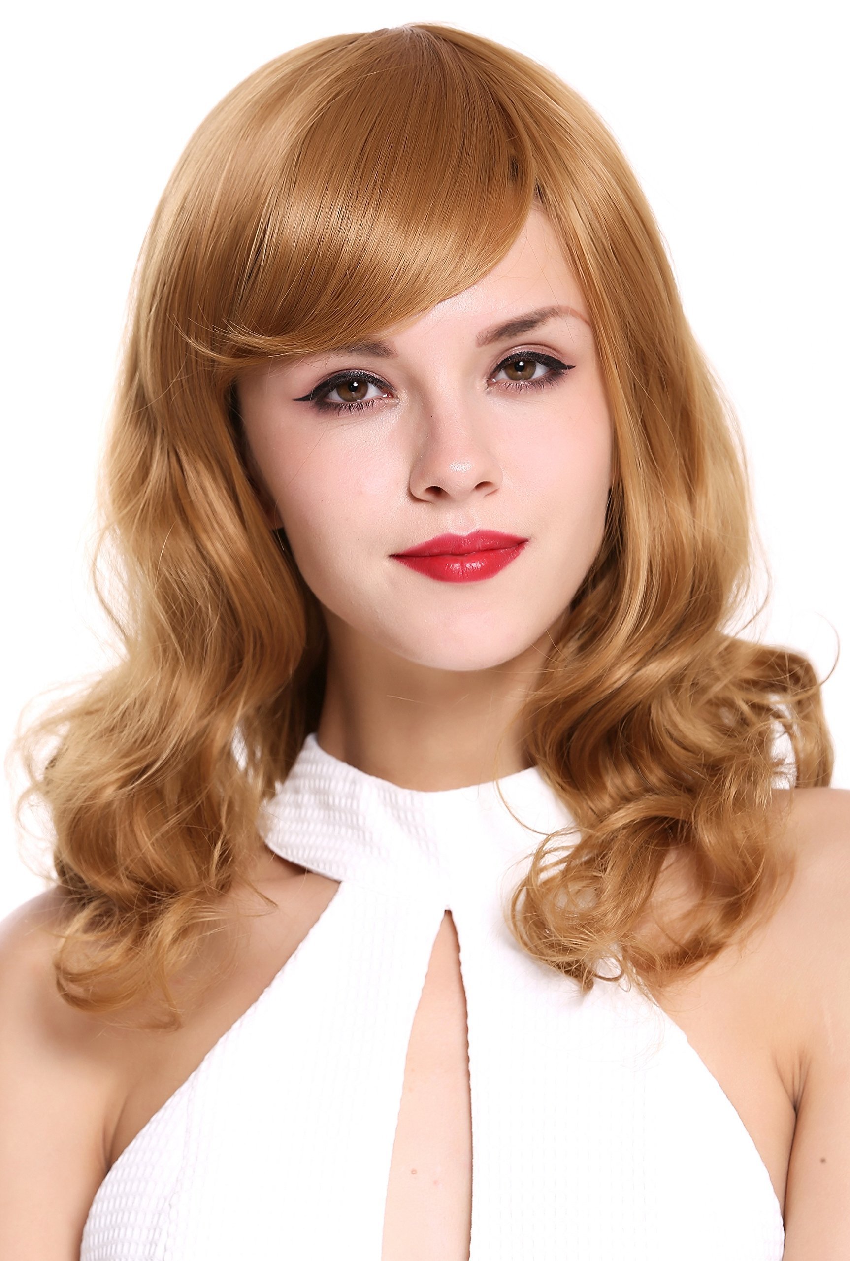 WIG ME UP - LHT-13-27 Lady Quality Wig medium lengh straight curled tips ringlets strawberry blond