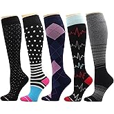 5 Pairs Dr. Motion Therapeutic Graduated 8-15mmHg Compression Women's Knee-hi Socks