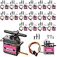 Hanaive 16 Pcs SG90 9g Micro Servo Motor Mini Servo Motors RC Servo Kit for Robot Helicopter Airplane Car Boat Control