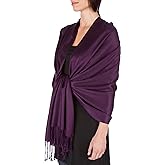 Sakkas Large Soft Silky Pashmina Shawl Wrap Scarf in Solid Colors