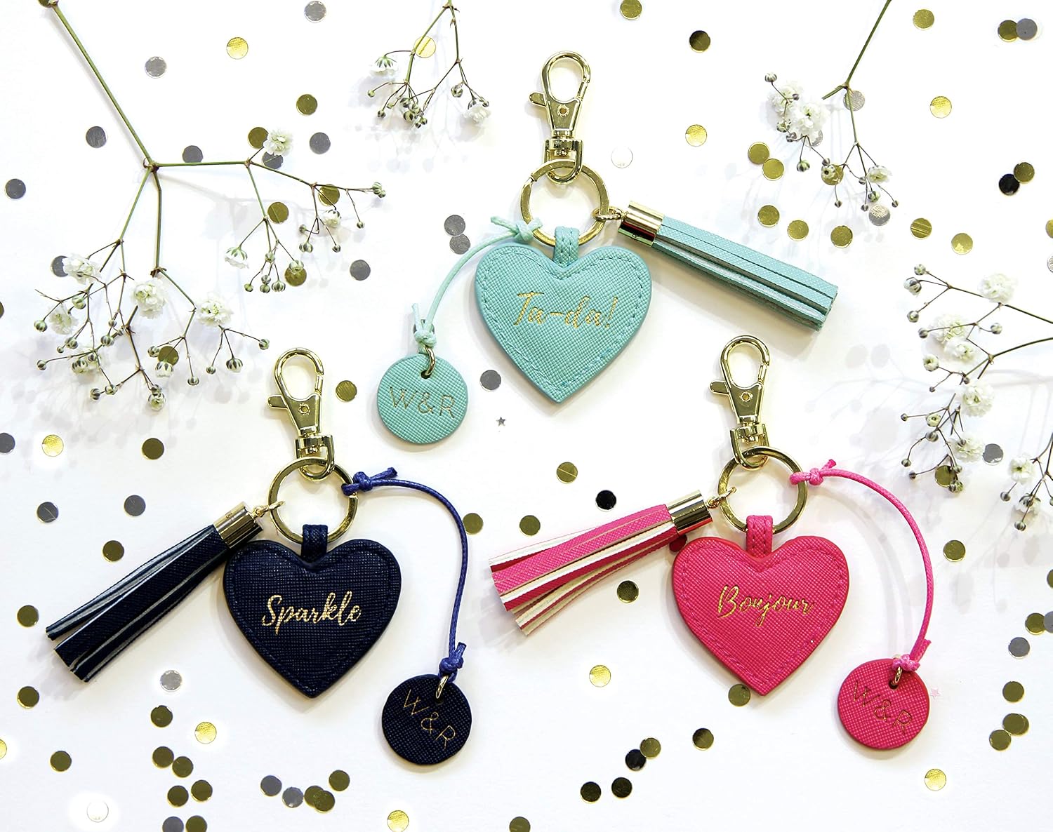 Willow & Rose Bonjour Fuchsia Pink Heart Keyring - Image 5
