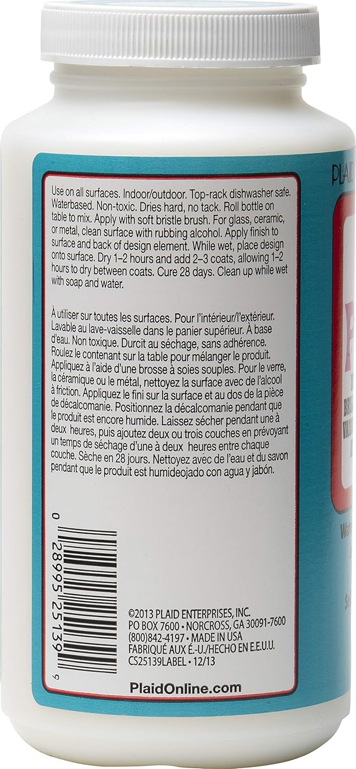 Mod Podge Dishwasher Safe Waterbase Sealer, Glue and Finish (16-Ounce), CS25139 Gloss