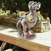 M.A.K Dinosaur Eating Gnomes Garden Decor, Art for Garden Decor, Outdoor Statue for Patio, Lawn, Yard Art Decoration, Housewarming Garden Gift