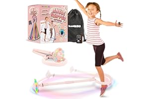 Bambibo Skip It with Counter for Kids - Longer Foam Padding | Skip It Toy with Mesh Bag for Storage | Ankle Skip Ball for Kids | Foldable Colorful Flash Wheel | 5 6 7 8 9 Year Old Girl Gifts