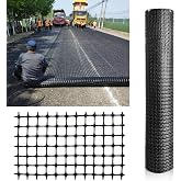 3.3ft x 50ft Bi-Directional Geogrid Mesh Roll, Polypropylene Geogrid for Ground Stabilization, Retaining Wall Reinforcement, Driveway Base, Erosion Control and Landscape Support