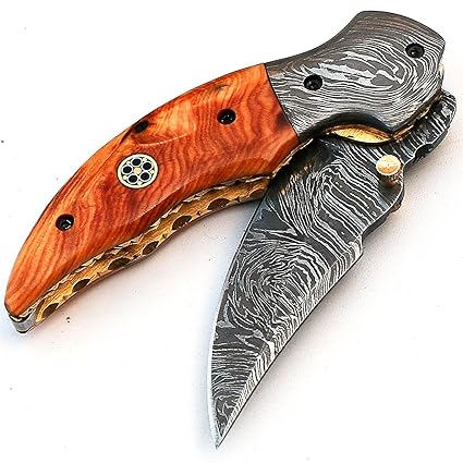 PAL 2000 MGM-8738 Handgemachtes Damaststahl-faltendes Taschenmesser/Küchenmesser/Billet/Bar/Messer/Camping mit Scheide