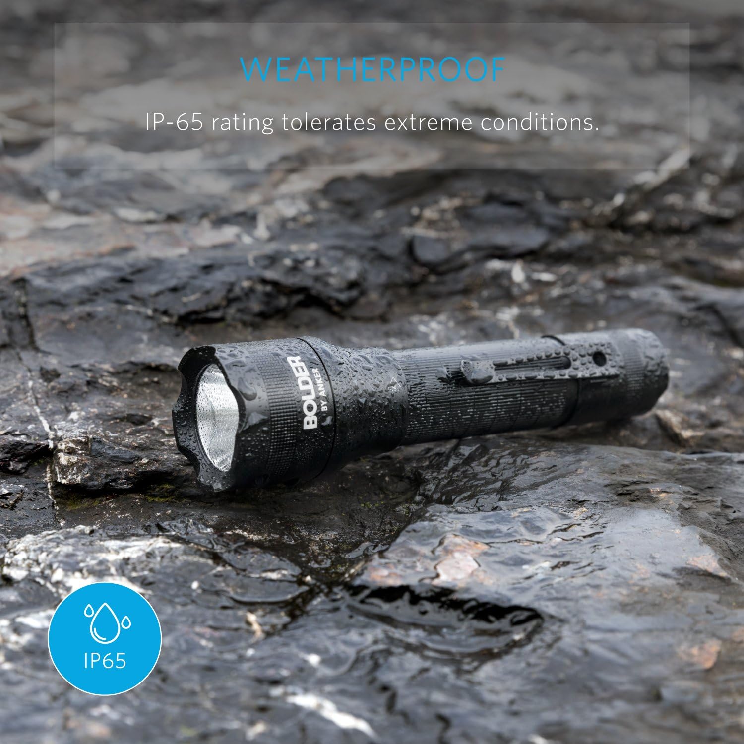 Anker Rechargeable Bolder LC40 Flashlight, LED Torch, Super Bright 400 Lumens CREE LED, IPX5 Water Resistant, 5 Modes High/Medium/Low/Strobe/SOS, Indoor/Outdoor (Camping, Hiking and Emergency Use) - - 